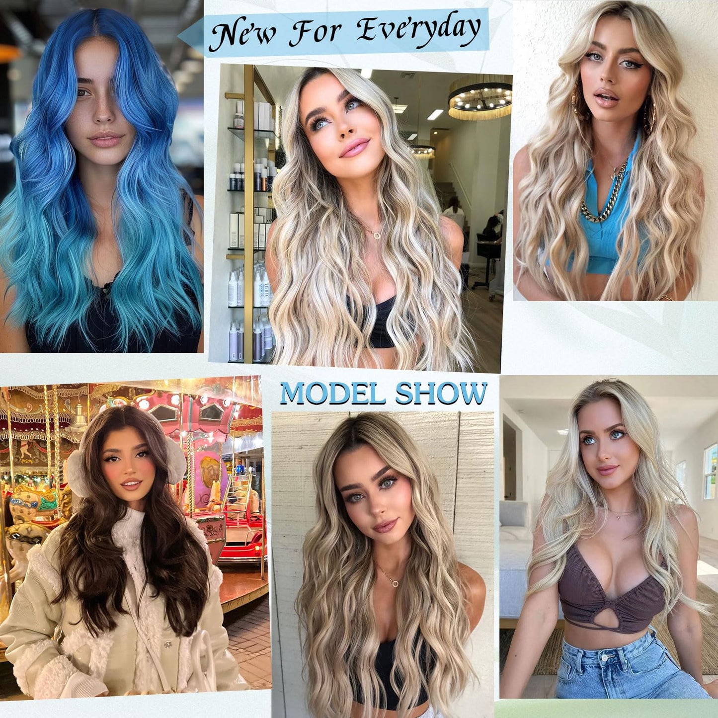 NAYOO Ombre Blonde Wig 28 Inch Middle Part Wigs for Women Synthetic Hair Long Wavy Wig for Daily Party/Halloween Use 26 Inch (Ombre Blonde)